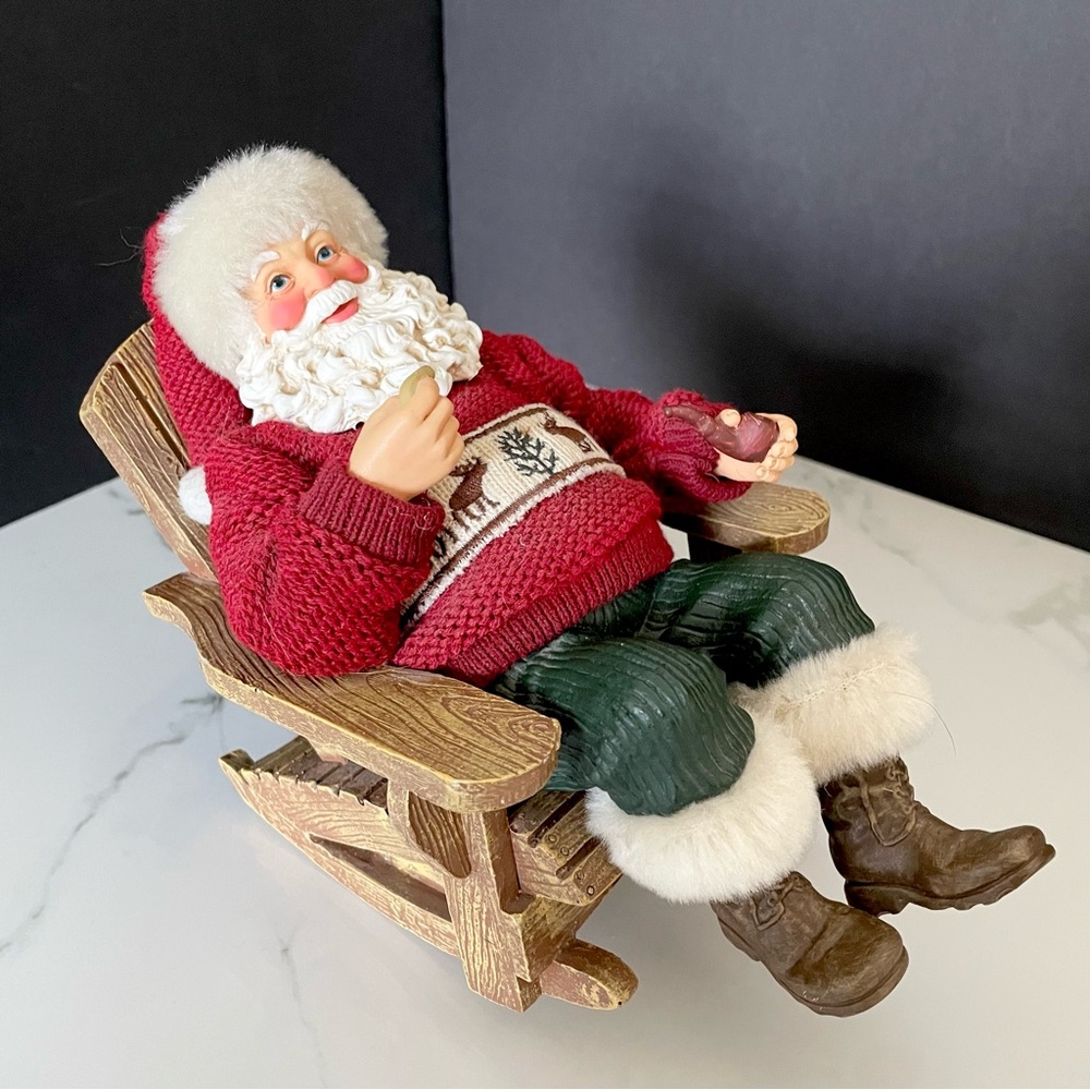 Santa Smoking Pipe in Adirondack Rocking Chair - Possible Dreams by Dept. 56